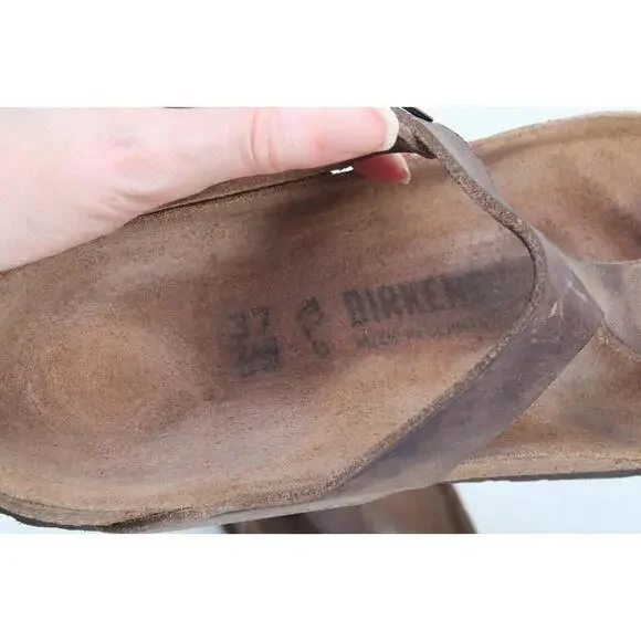 Birkenstock Gizeh Sandals Shoes LEATHER Women's Shoes Thongs Flip Flops 37 / 6 - Picture 8 of 16